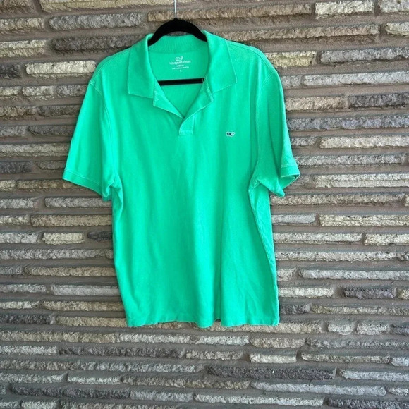 Vineyard Vines Men's Classic Fit 100% Cotton Green Polo Shirt Whale Logo - Picture 4 of 4